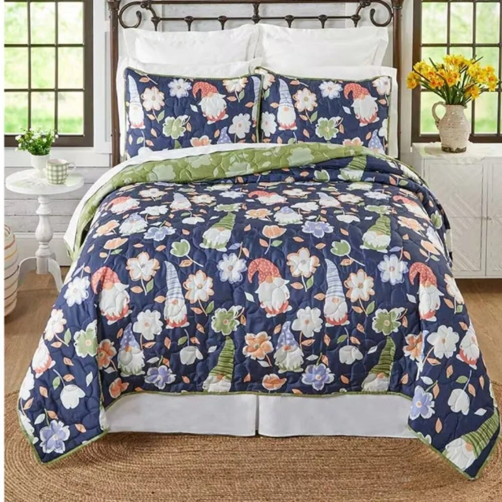 Spring Gnome Quilt Ensemble (BRAND NEW) - Picture 1 of 2